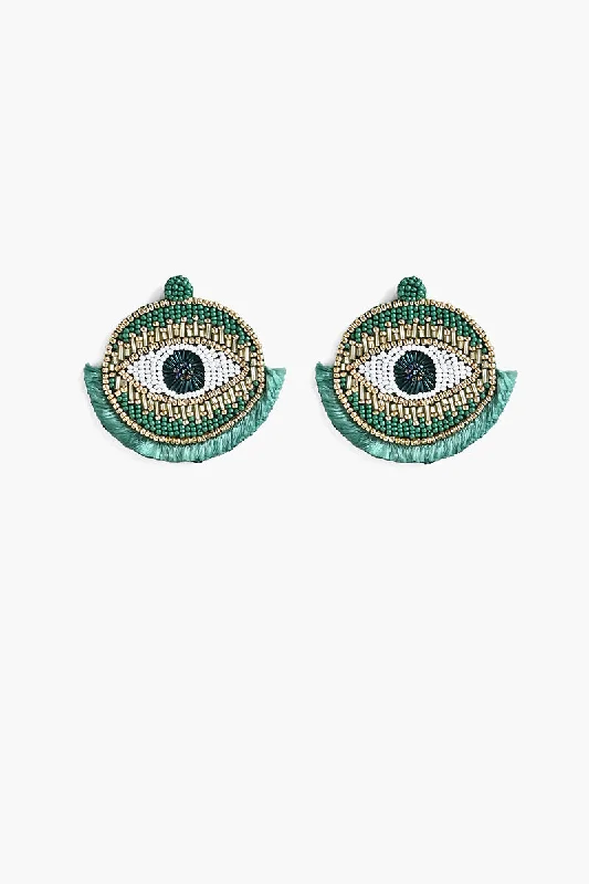 Drop Earrings for School Uniform -Tahitian Evil Eye Earrings