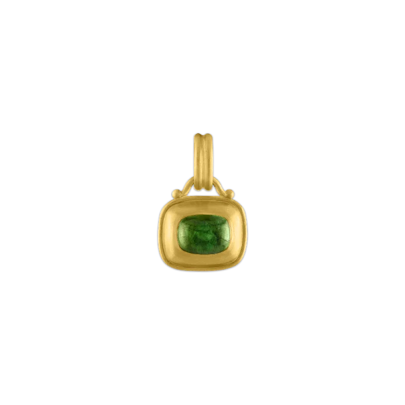 Layered necklaces and pendants for a trendy and fashionable stacked look-Green Tourmaline Capsa Pendant