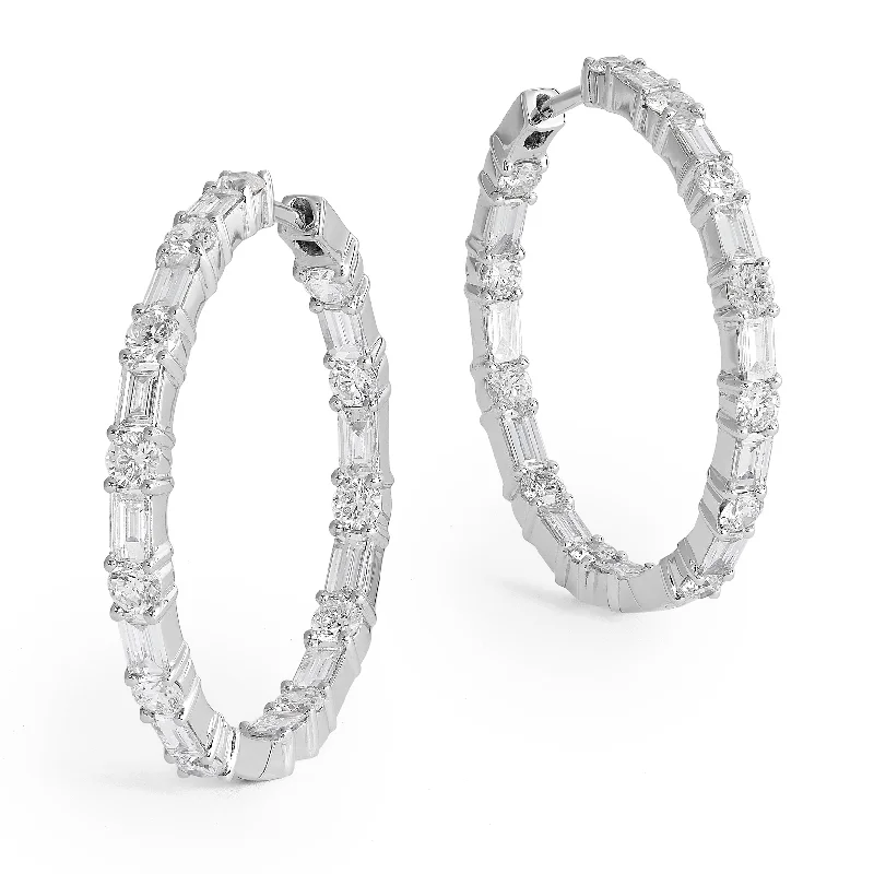 Drop Earrings for Christmas Party -Armadani Diamond Oval Hoop Earrings