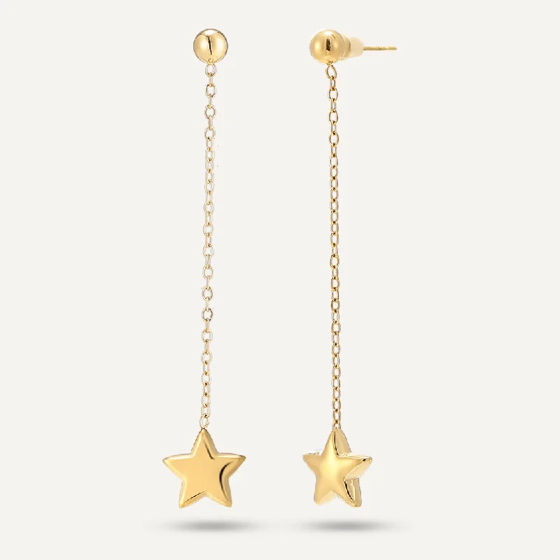 Round Drop Earrings for Classic -Star Post Earrings In Gold-Tone