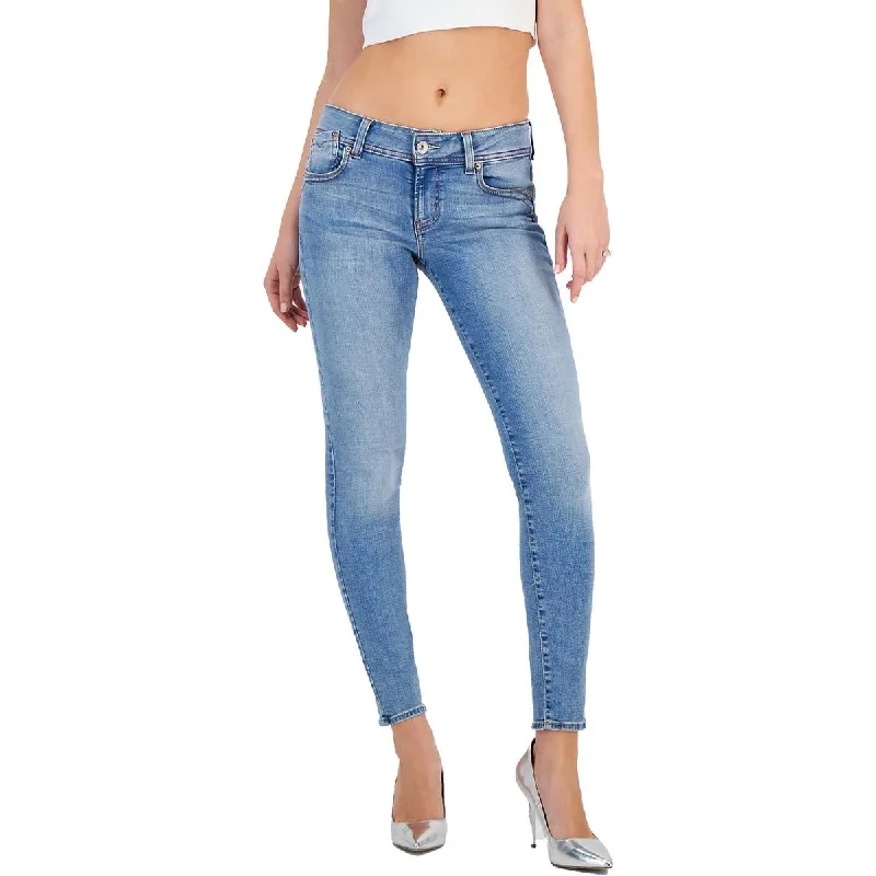 Stretch Jeans for Flexibility -Guess Womens Dare Devil Low Rise Light Wash Skinny Jeans