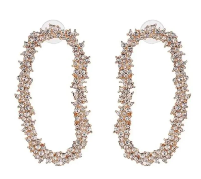 Long Drop Earrings for Dramatic -Crystal Garland Earrings- Clear