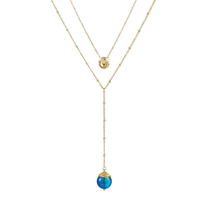 Best necklaces and pendants with matching earrings for a coordinated, elegant look-Layered Necklace with Acrylic Color Stone