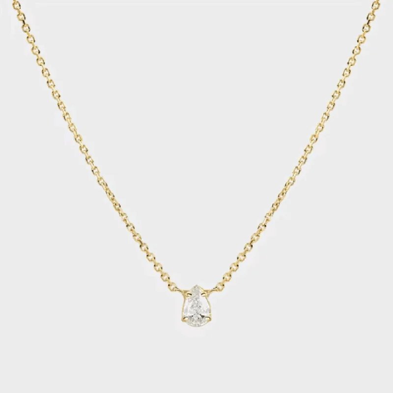 Best necklaces and pendants with butterfly pendants for a delicate, light style-Star Glimmer Dainty Cable Chain Necklace with AAAAA Pear Cut Cubic Zirconia Pendant