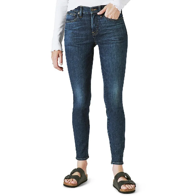 Distressed Jeans for Edgy Style -Lucky Brand Womens Mid-Rise Dark Wash Skinny Jeans