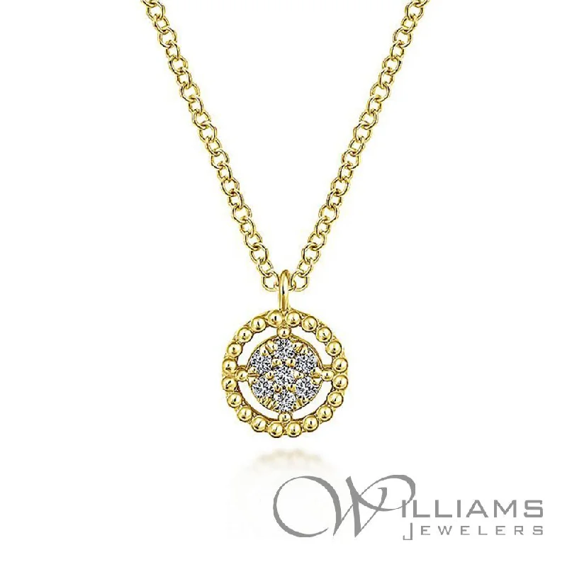 Necklaces and pendants with custom engravings for a personal, meaningful gift-Gabriel & Co. Bujukan 14 Karat Diamond Necklace