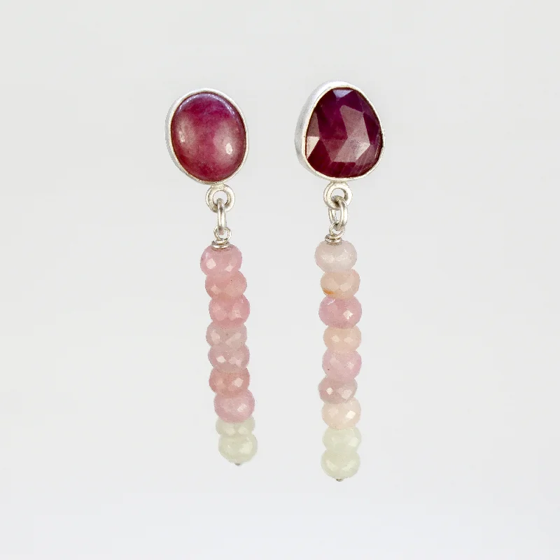 Drop Earrings for Mother's Day -NEW! Ruby and Sapphire Earrings by Rina Young