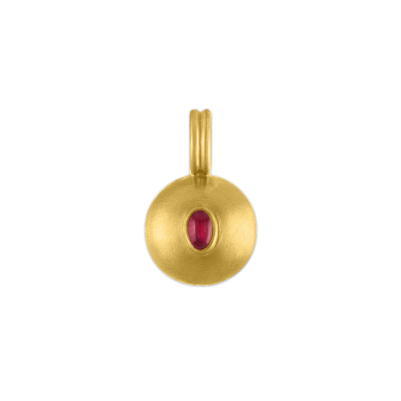 Best necklaces and pendants with opal and gold for a vibrant, luxurious contrast-Small Ruby Bulla Pendant