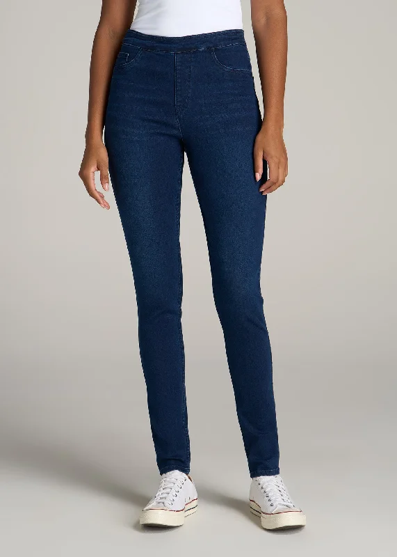 Side Pocket Jeans for Extra -Women's Tall Jeggings in Twilight Blue