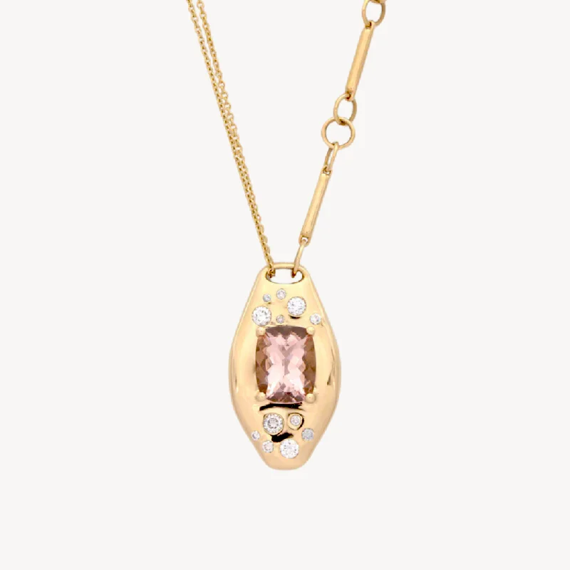 Best necklaces and pendants with vintage lockets for a nostalgic, sentimental look-Morganite Slipper Necklace - Sample