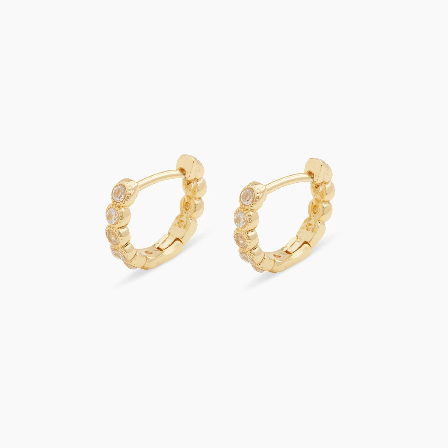 Drop Earrings for School Uniform -Madison Shimmer Huggies - Gold