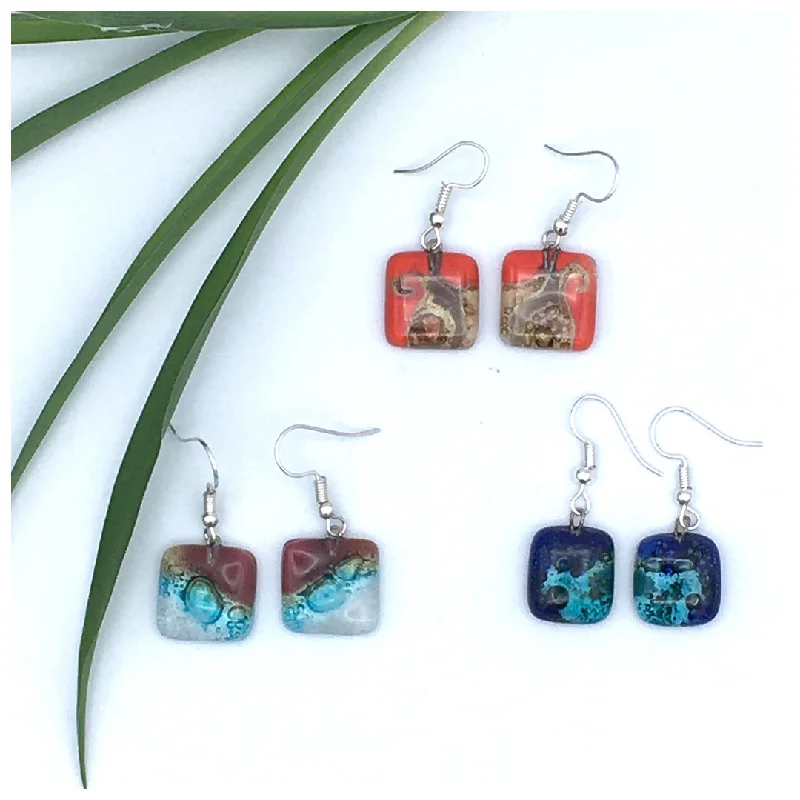 Adjustable Drop Earrings for Custom Fit -Small Glass Earrings