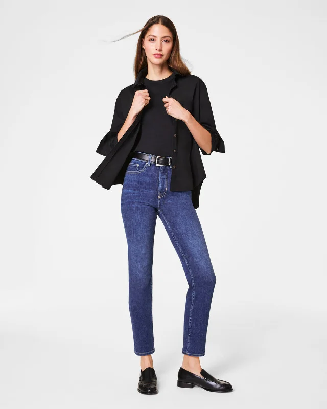 Decorated Back Pocket Jeans for Style -SPANXsculpt™ ReDefine Slim Straight Jeans, Medium Indigo