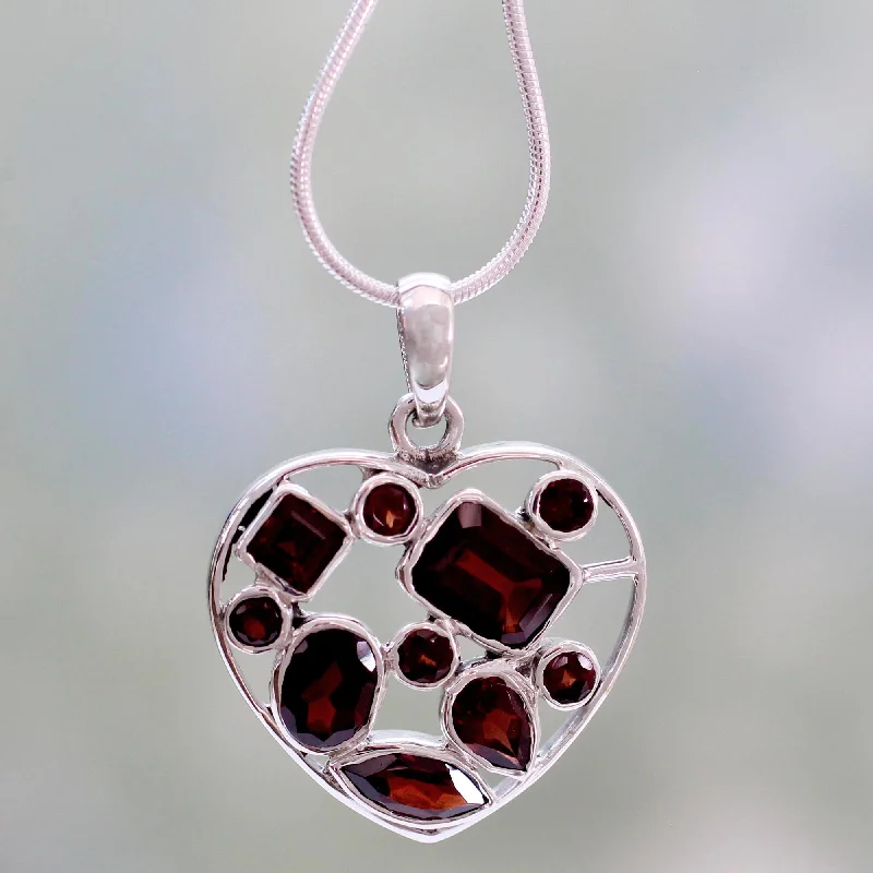 Best necklaces and pendants with heart-shaped designs for a romantic look-My Love Garnet Heart Shaped Necklace