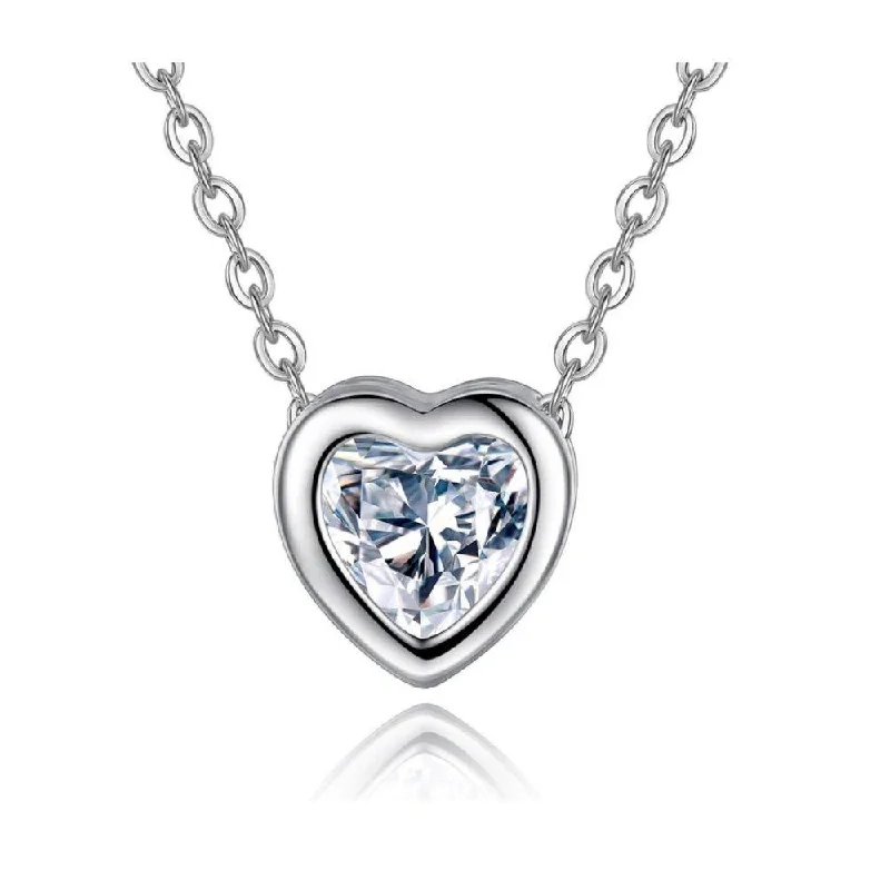 Best necklaces and pendants with matching earrings for a coordinated, elegant look-Heart Necklace Cubic Zirconia Crystal