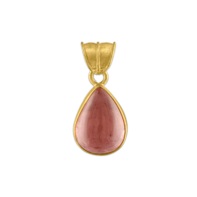 Beautiful necklaces and pendants with geometric shapes for a modern, artistic design-Small Blush Tourmaline Tear Pendant