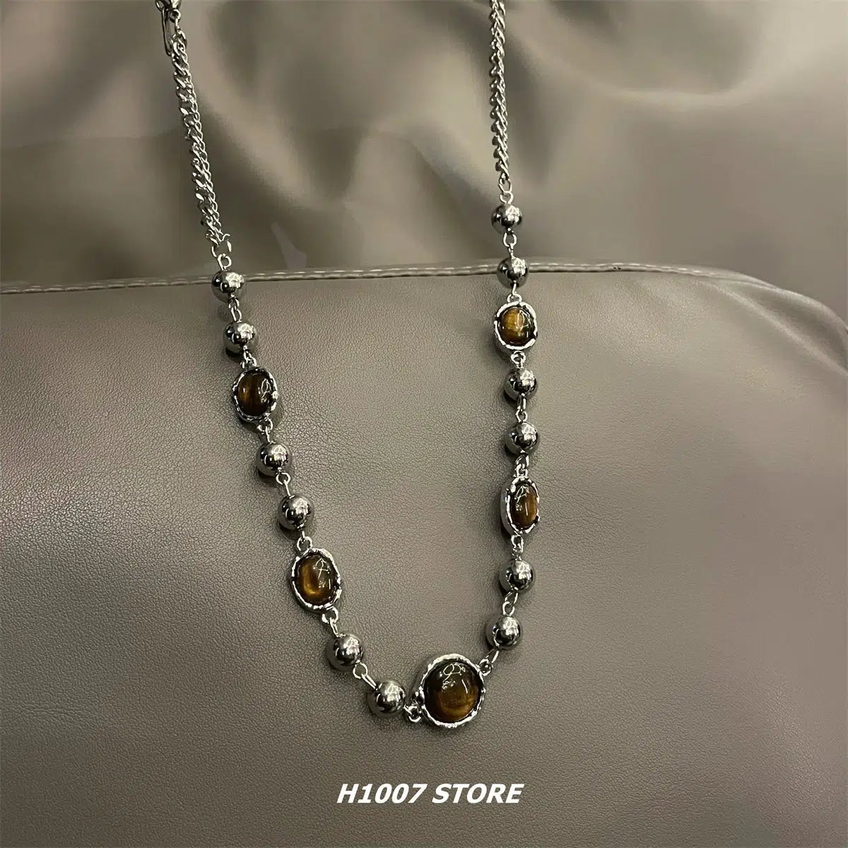 Necklaces and pendants with clear quartz for a pure and radiant look-Tiger Eye Clavicle Necklace