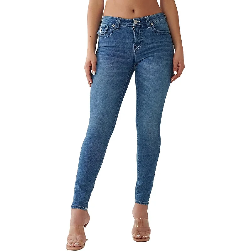 Colored Jeans for Variety -True Religion Womens Jennie Curvy Mid-Rise Medium Wash Skinny Jeans