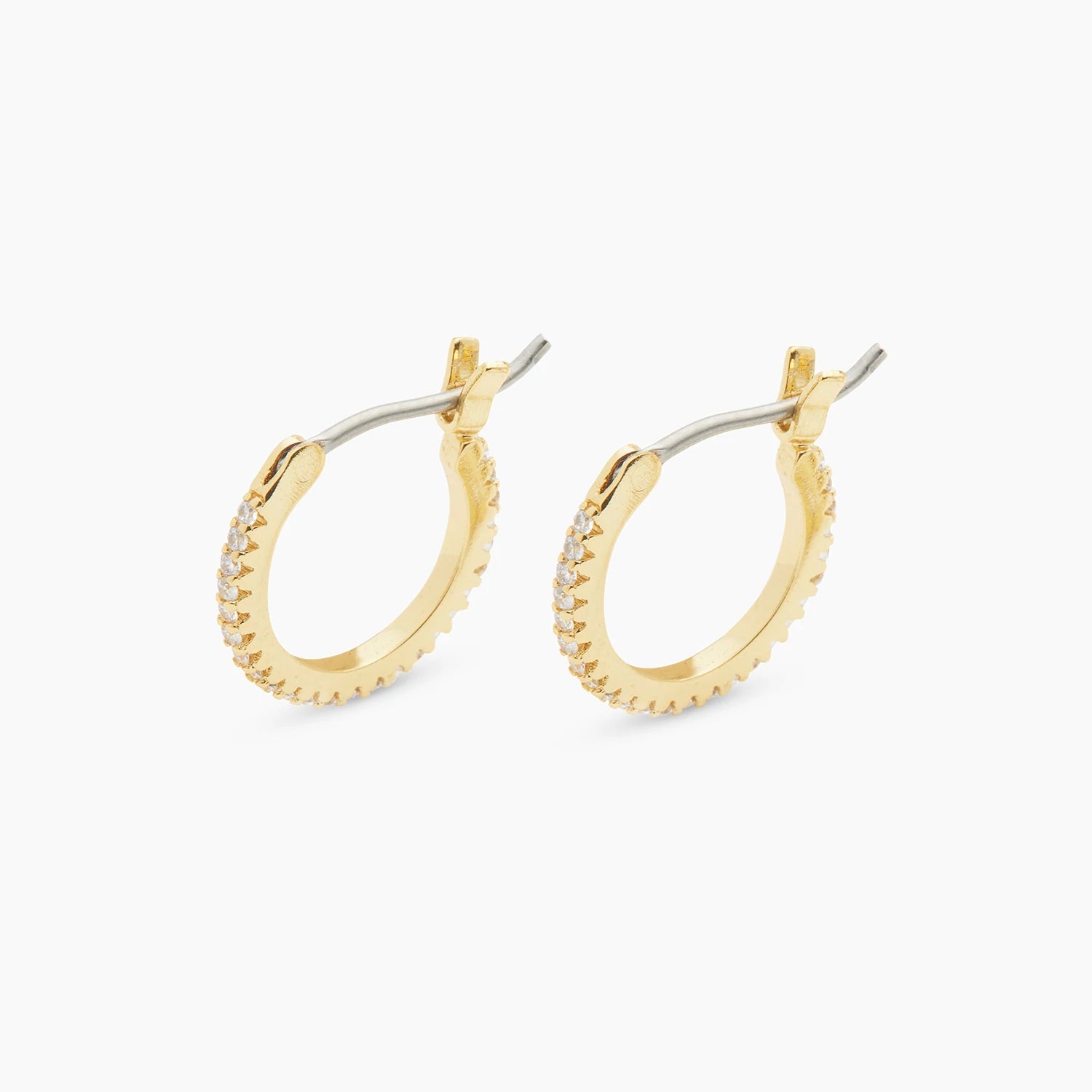 Drop Earrings for Everyday Glamour -Shimmer Huggies - Gold