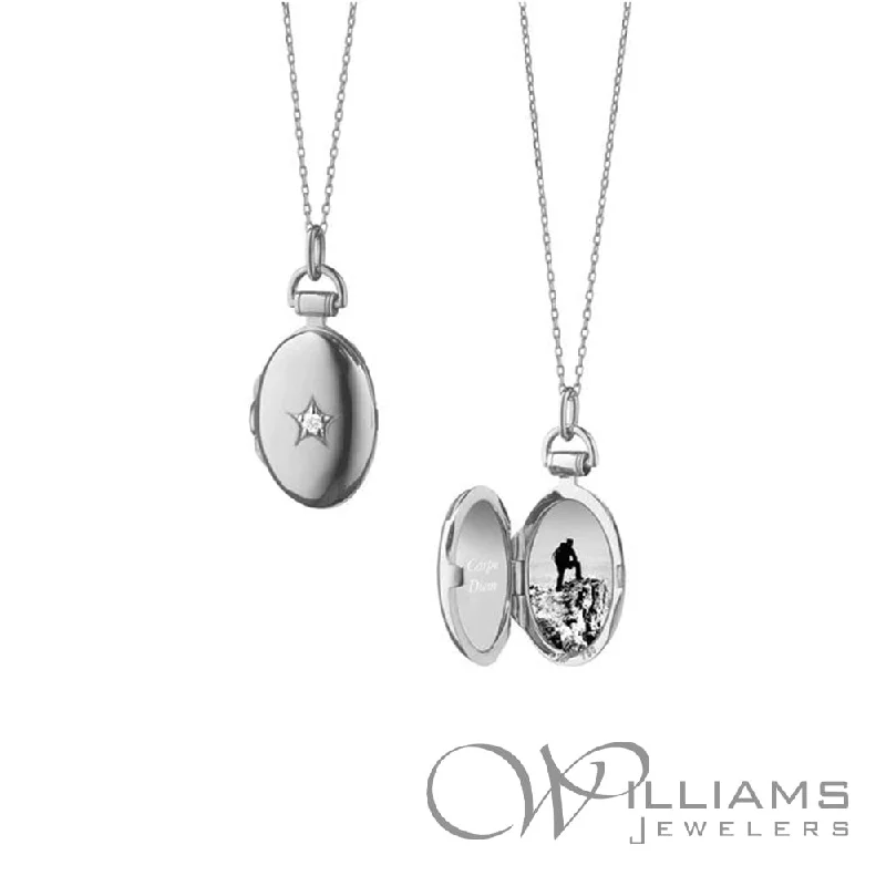 Stylish necklaces and pendants with diamonds for a glamorous and elegant look-Monica Rich Kosann Sterling Silver Diamond Necklace