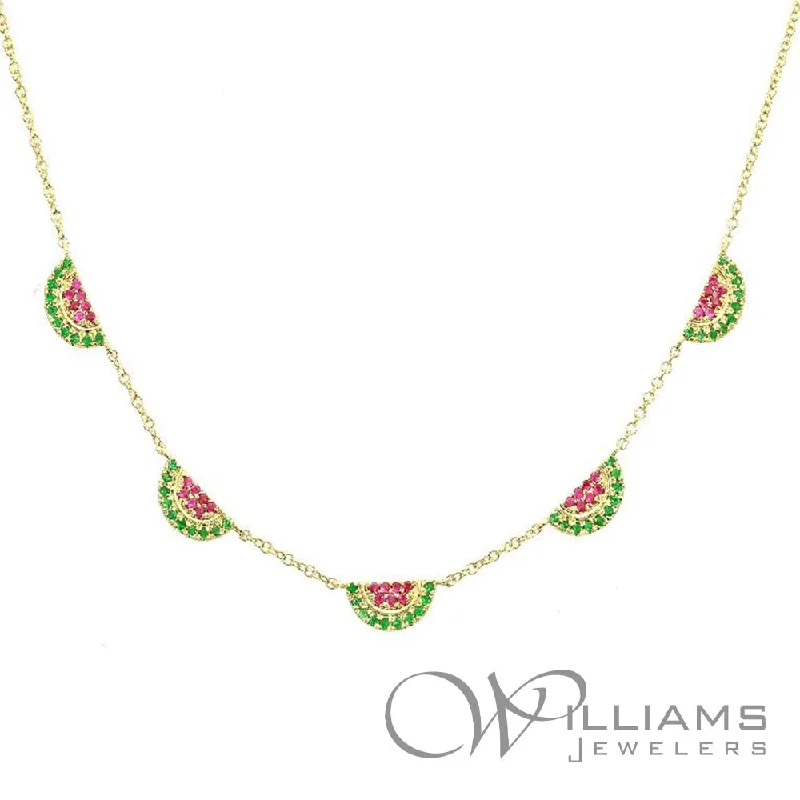 Beautiful necklaces and pendants with diamond-encrusted designs for maximum sparkle-Williams Signature 14 Karat Emerald Necklace