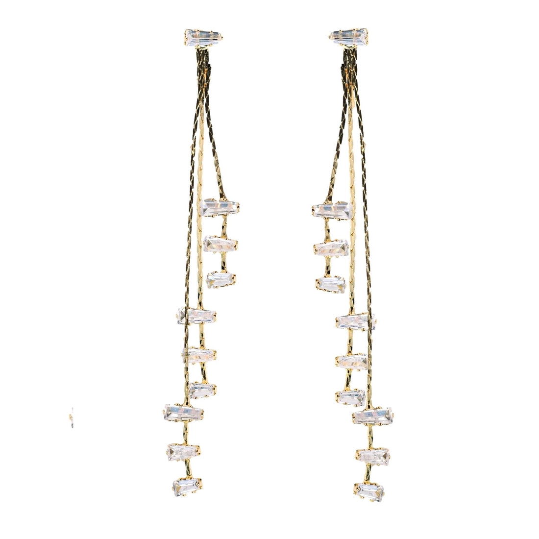 Lightweight Drop Earrings for All Day -Cascading Diamond Tassel Earrings