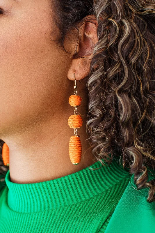 Drop Earrings with Star Motifs -Valerie Orange Earrings