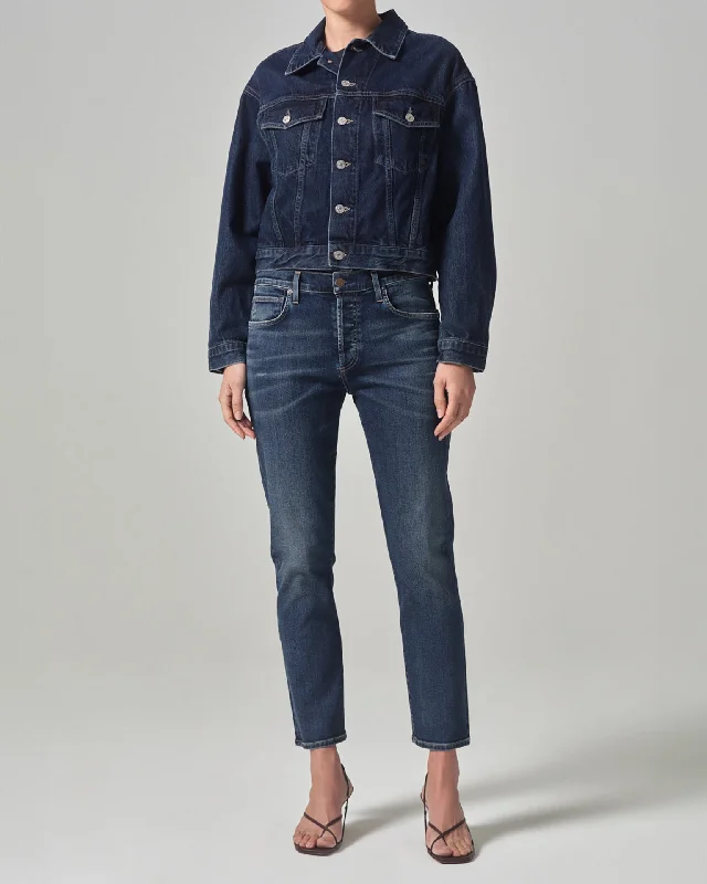 Studded Jeans for Punk -Emerson Mid Rise Relaxed 27 inch in Blue Ridge