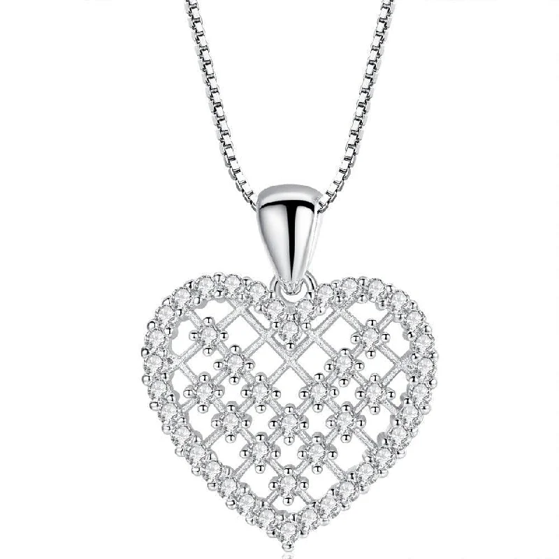 Personalized necklaces and pendants with coordinates for a meaningful location-based gift-Crystal Heart Necklace