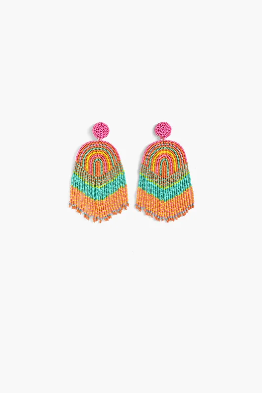 Drop Earrings for Work Attire -Sherbert Rainbow Earrings