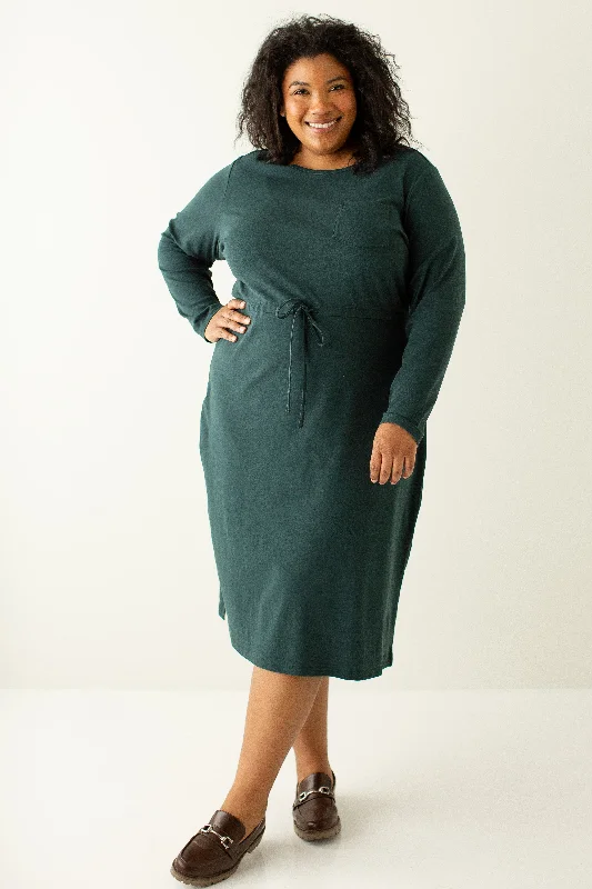 Plus size dresses with unique patterns catch eyes -Plus size dresses with floral patterns -'Rosina' Cotton Blend Long Sleeve Dress