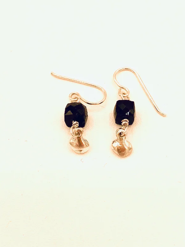 Lead Free Drop Earrings for Health -Tiny Droplet Sterling/Spinel Earrings