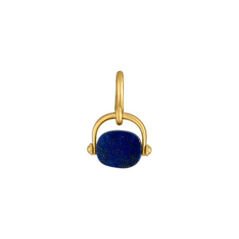 Elegant necklaces and pendants with gold chains for a chic, timeless appearance-Lapis Baby Intaglio Unda Spinning Pendant