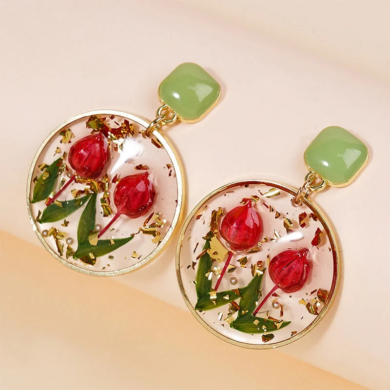 Drop Earrings for Bridesmaids Look -Wholesale Epoxy Eternal Pollen Bud Earrings