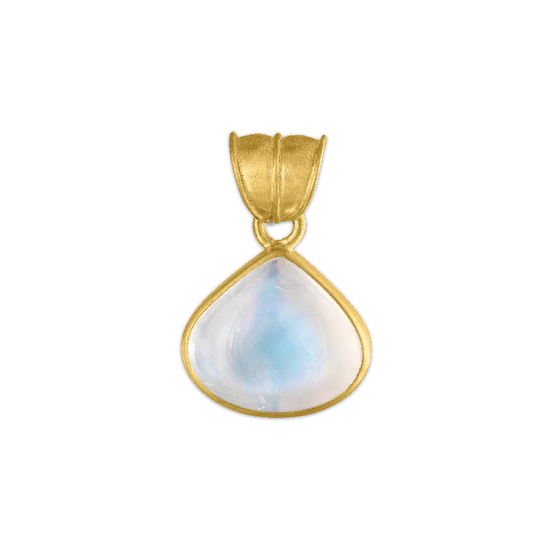 Best necklaces and pendants for everyday wear with minimalist designs-Medium Moonstone Fan Pendant