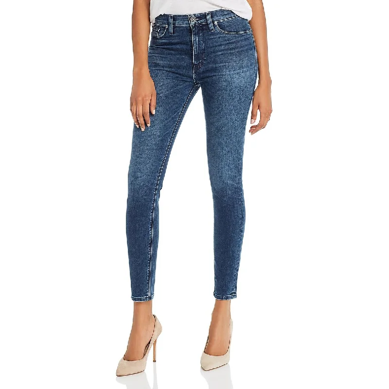 Raw Hem Jeans for Trendy -Hudson Womens Barbara Denim Studded Skinny Jeans