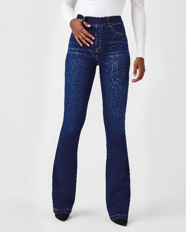 Embellished Back Pocket Jeans for Glamour -SPANXshape™ EveryWear Flare Jeans, Midnight Shade