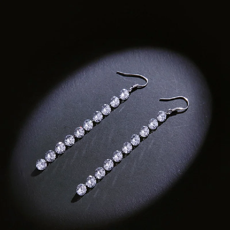 Star Shaped Drop Earrings for Charm -Wholesale Long Diamond Earrings