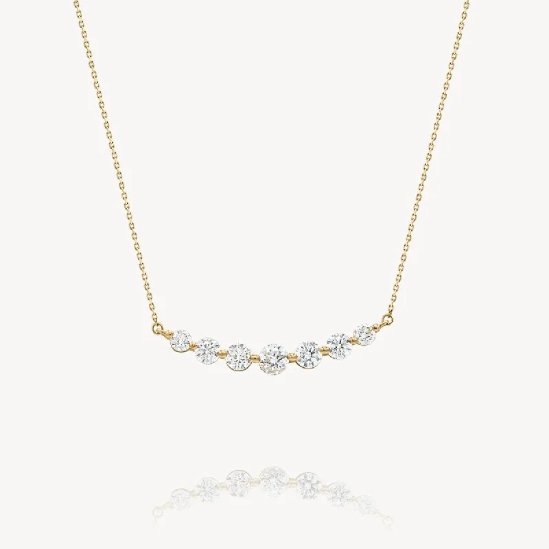 Best necklaces and pendants with oval pendants for a classic, elegant shape-Floating White Diamond Necklace