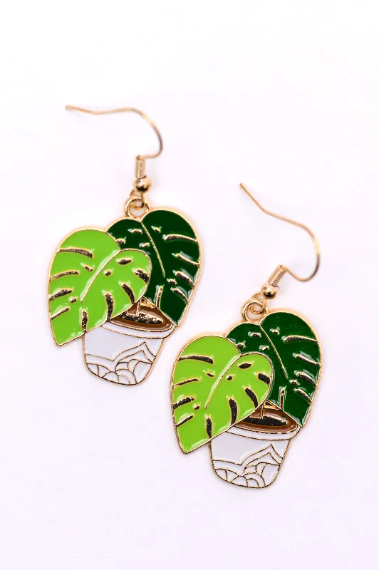 Drop Earrings for Bridesmaids Look -Plant Lover Potted Plant Earrings