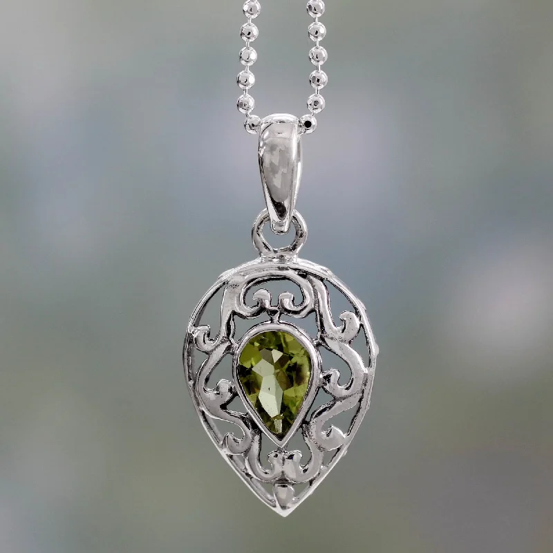 Stunning necklaces and pendants with amethyst gemstones for a calming effect-Lime Lace Sterling Silver with Peridot Necklace Birthstone Jewelry