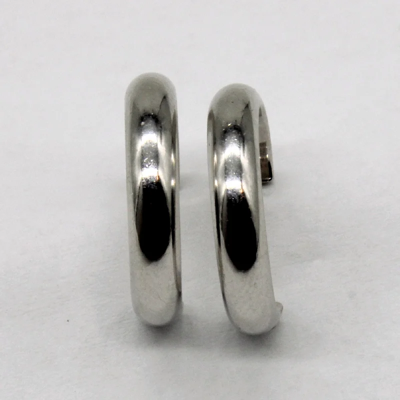 Best hoop earrings with geometric cuts for a sharp, modern appeal-14k White Gold Hoop Earrings