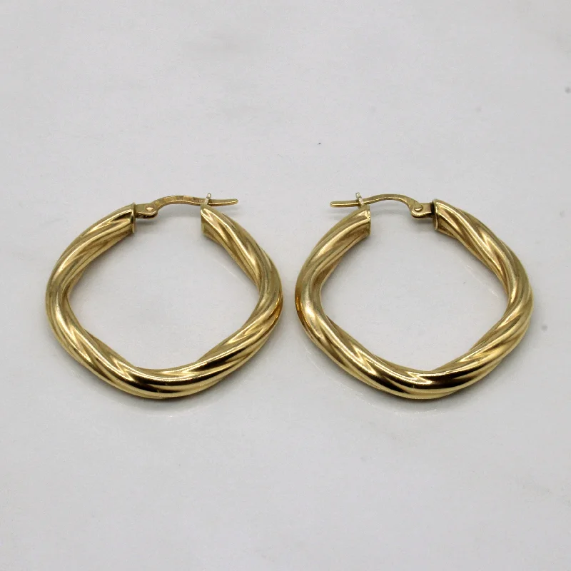 Best hoop earrings with crescent-shaped designs for a bold, moon-inspired style-14k Yellow Gold Soft Square Hoop Earrings