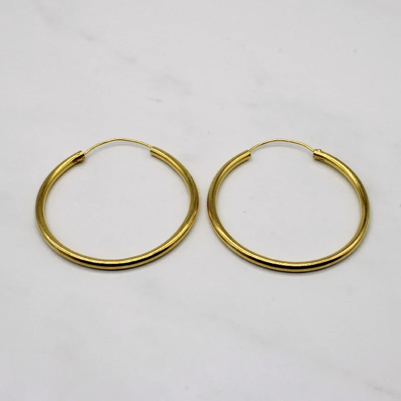 Hoop earrings with tortoiseshell designs for a chic and classic style-21k Yellow Gold Hoop Earrings