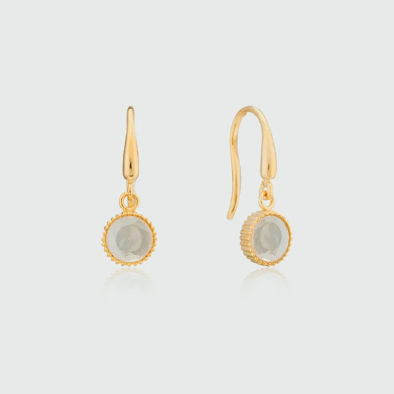 Best hoop earrings with snake-inspired designs for an edgy and fierce vibe-Barcelona April Crystal Birthstone Hook Earrings