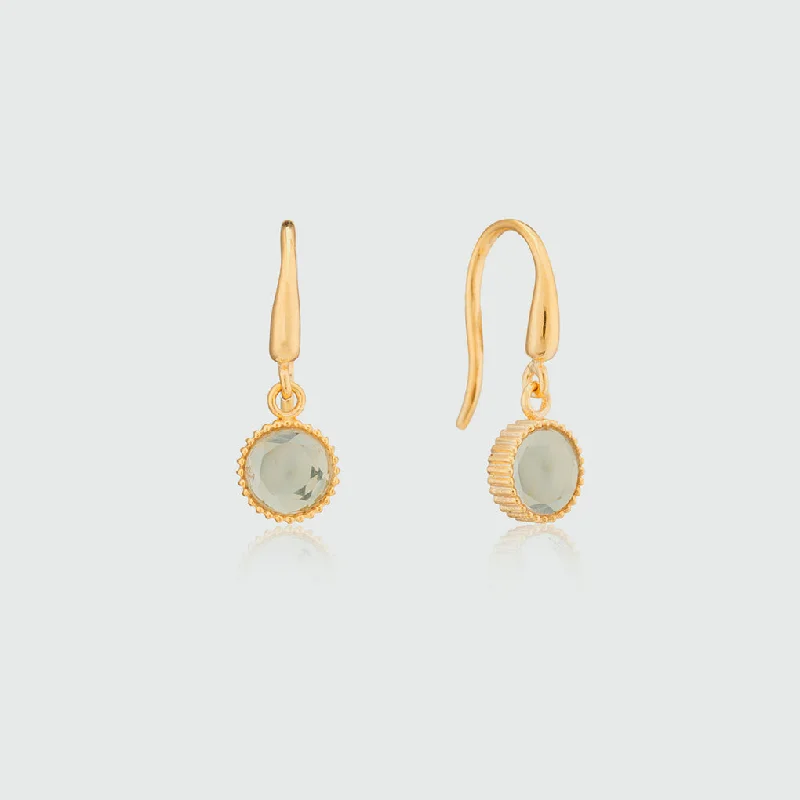 Hoop earrings with oversized pearl accents for a statement-making look-Barcelona August Green Amethyst Birthstone Hook Earrings