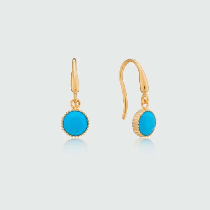 Best hoop earrings with snake-inspired designs for an edgy and fierce vibe-Barcelona December Turquoise Birthstone Hook Earrings