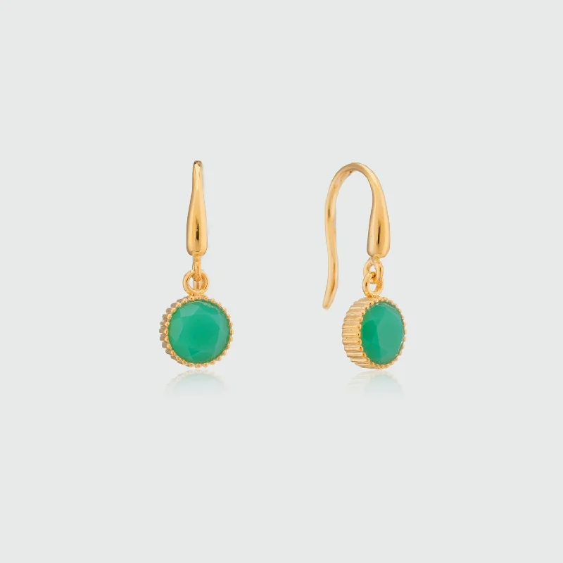 Best hoop earrings with gemstone accents for a colorful and elegant appearance-Barcelona May Chrysoprase Birthstone Hook Earrings