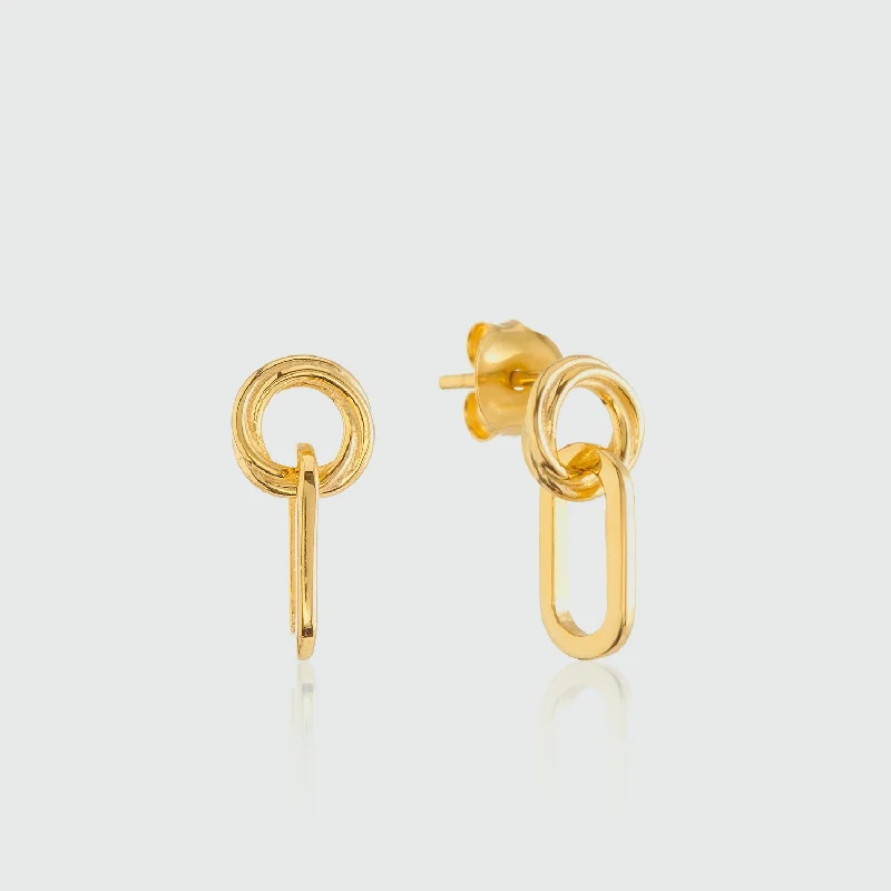 Best hoop earrings with twisted rope designs for a nautical-inspired style-Bramerton Gold Vermeil Heritage Rectangle Earrings