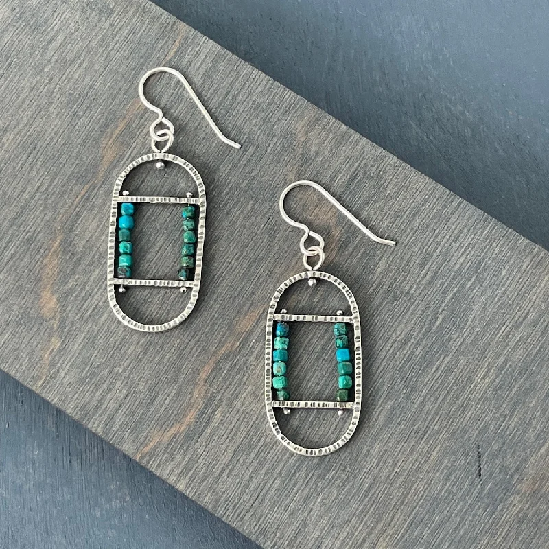 Small hoop earrings for a delicate and understated everyday wear-Chrysocolla Connections Earrings